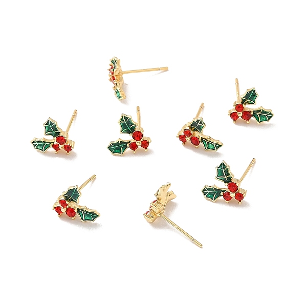 

PandaHall Cubic Zirconia Cherry Stud Earrings with Enamel, Real 18K Gold Plated Brass Jewelry for Women, Cadmium Free & Nickel Free & Lead...