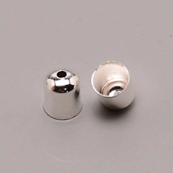 

PandaHall Iron Cord End, Column, Silver, 6x6.8~7.3mm, Hole: 1.4~1.6mm, Inner Diameter: 5.4~5.6mm, about 100pcs/bag Iron