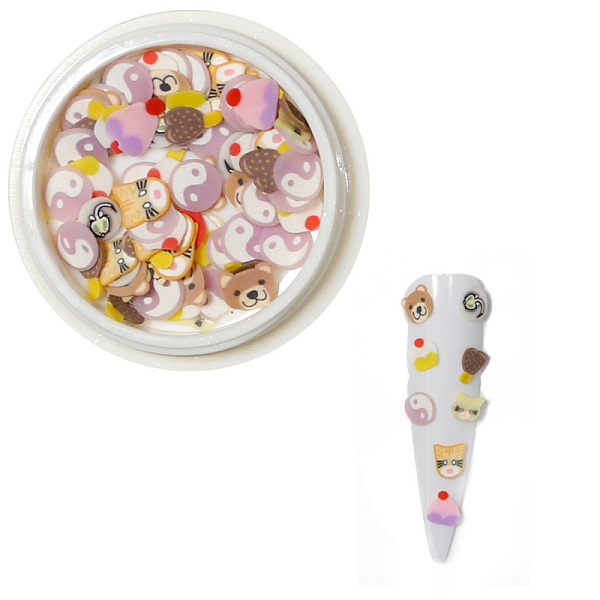 

PandaHall Handmade Polymer Clay Cabochons, Fashion Nail Art Decoration Accessories, Mixed Color, 10.5x7mm Polymer Clay Mixed Shapes..., Multicolor