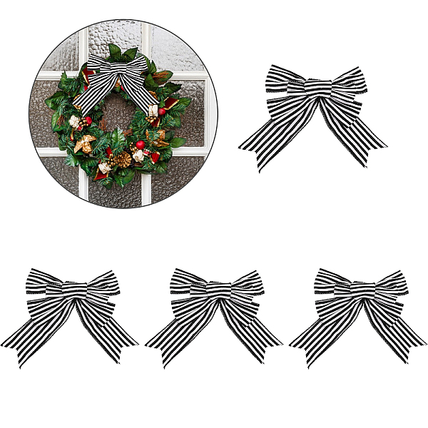 Schwarz-Weiß-Streifen-Muster-Leinen-Bowknot-Display-Dekoration