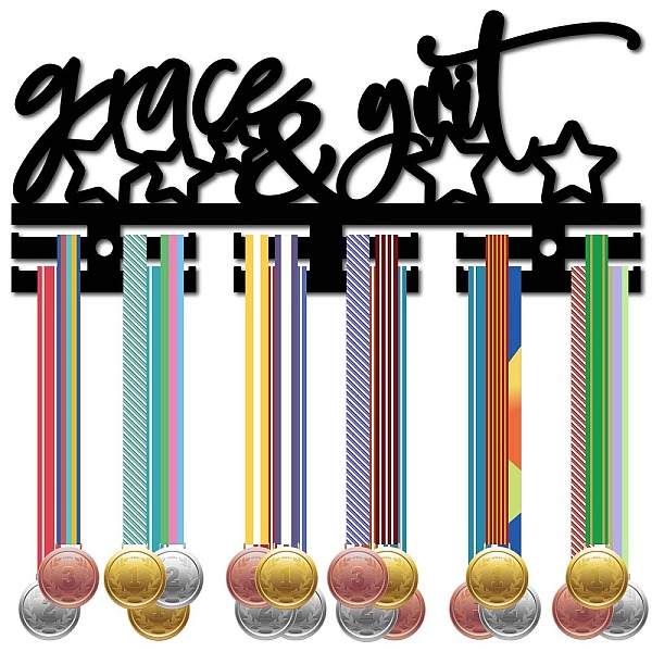 

PandaHall CREATCABIN Medal Holder Medal Hangers Display Acrylic Medal Rack Sports Medal Frame Hanging Wall Black Mounted Rack Stars for...