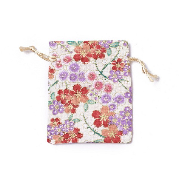 

PandaHall Burlap Packing Pouches, Drawstring Bags, Rectangle with Flower Pattern, Wheat, 10~10.5x8~8.3cm Burlap Orange
