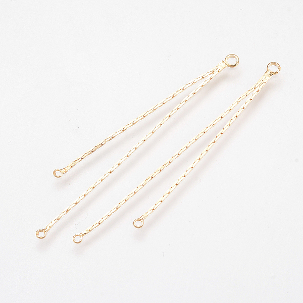 

PandaHall Brass Chain Links, Chandelier Components, Nickel Free, Real 18K Gold Plated, 54x3x1mm, Hole: 1.5mm Brass Others