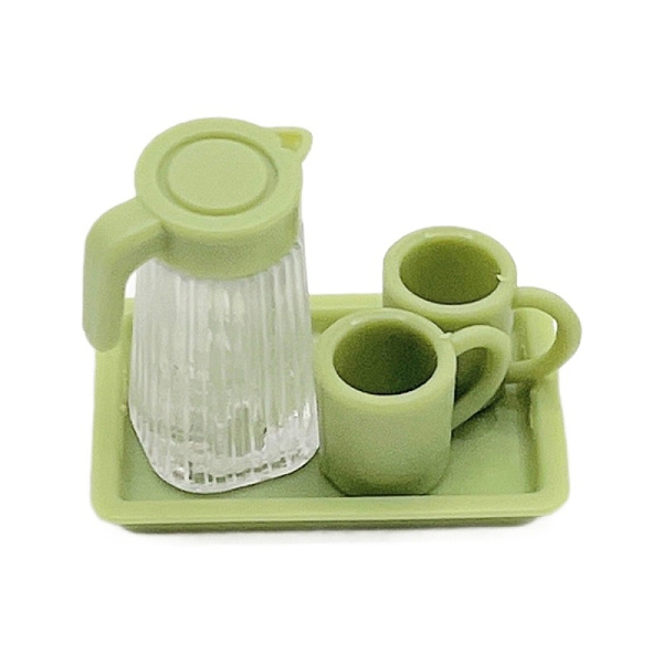 Plastic kettle & Cup Set Miniature Ornaments