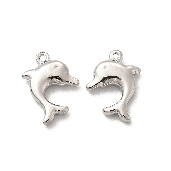 

PandaHall 201 Stainless Steel Pendants, Dolphin Charm, Stainless Steel Color, 15x13x3.5mm, Hole: 1.5mm 201 Stainless Steel Dolphin
