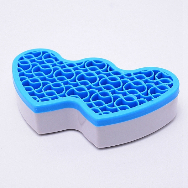 

PandaHall Multipurpose Silicone Storage Box, for Cosmetics Brush Holder, Pen Holder, Toothbrush Holder, Lipstick Holder, Double Heart..., Blue