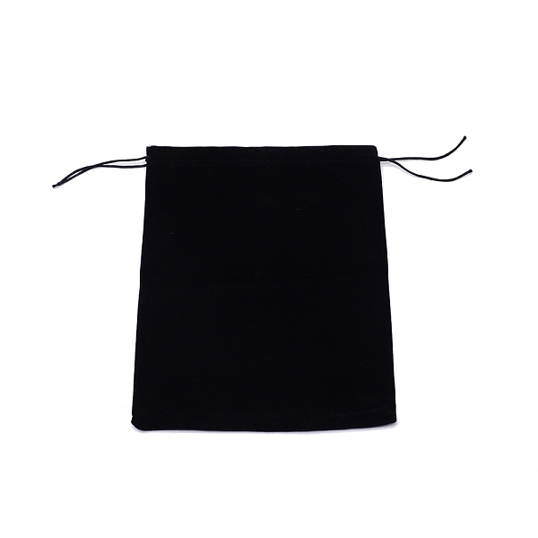 

PandaHall Rectangle Black Velvet Pouches, with Drawstring, for Jewelry Gift Packaging Storage, Black, 24.7x20cm Velvet Black