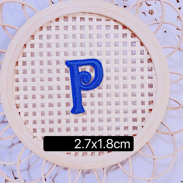 

PandaHall Computerized Embroidery Cloth Self Adhesive Patches, Stick on Patch, Costume Accessories, Letter, Blue, P:27x18mm Cloth Letter...