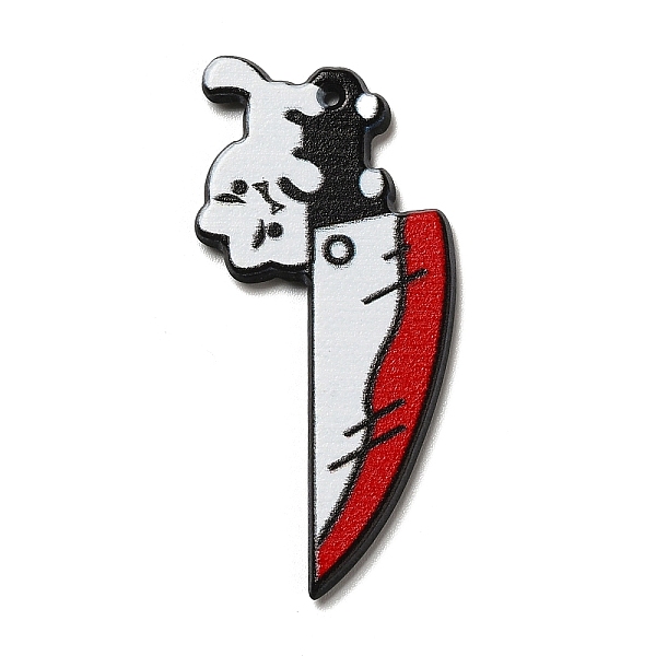

PandaHall Printed Opaque Acrylic Pendants, Cat, Knife, Cat Shape, 47x22x2.3mm, Hole: 1mm Acrylic Cat Shape