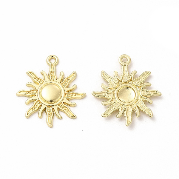 

PandaHall Rack Plating Alloy Pendants, Cadmium Free & Nickel Free & Lead Free, Sun Charm, Light Gold, 28x25x2.5mm, Hole: 1.8mm Alloy Sun