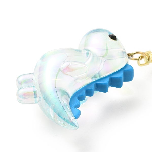 

PandaHall Acrylic Dinosaur Pendant Keychain, with Light Gold Tone Alloy Findings and Sonance Brass Bell, Cadmium Free & Lead Free, Pale...