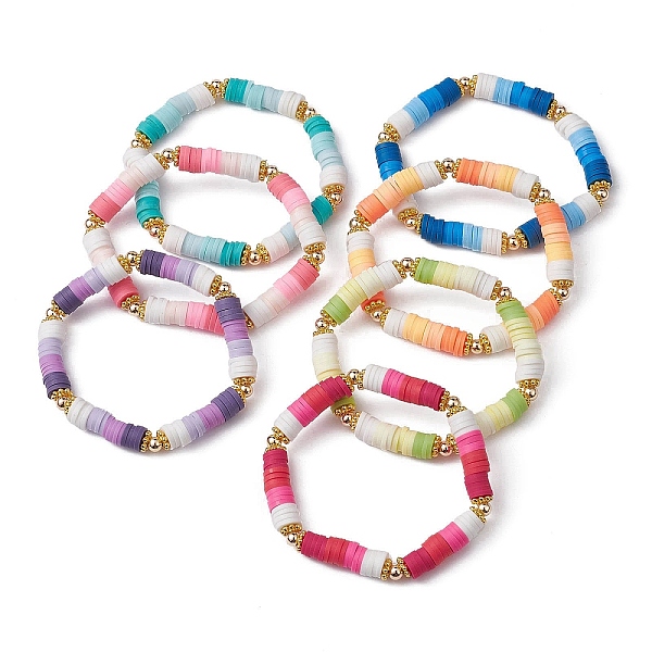 

PandaHall 7Pcs 7 Color Polymer Clay Heishi Surfer Stretch Bracelets Set, Preppy Bracelets fot Kids, Mixed Color, Inner Diameter: 1-7/8 inch..., Multicolor