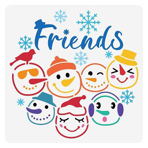 

PandaHall PET Hollow Out Drawing Painting Stencils, for DIY Scrapbook, Photo Album, Snowman Pattern, 30x30cm Plastic Snowman