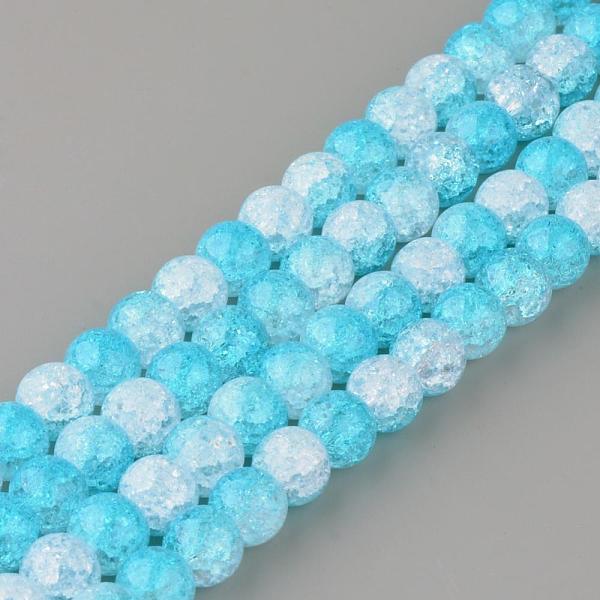 

PandaHall Synthetic Crackle Quartz Beads Strands, Two Tone Style, Round, Dyed, Sky Blue, 6mm, Hole: 1mm, about 66pcs/strand, 15.7 inch...