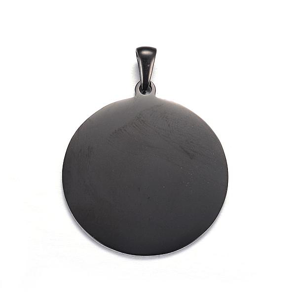 

PandaHall 304 Stainless Steel Pendants, Stamping Blank Tag, Flat Round, Electrophoresis Black, 33x30x1mm, Hole: 7x3mm 304 Stainless Steel...