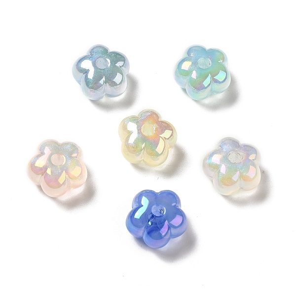 

PandaHall UV Plating Rainbow Iridescent Acrylic Beads, Flower, Mixed Color, 13.7x14x8.5mm, Hole: 2.6mm Acrylic Flower Multicolor