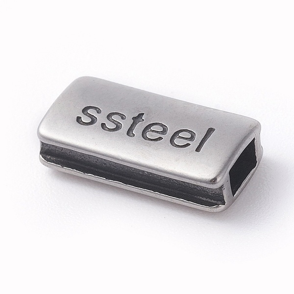 

PandaHall 316 Surgical Stainless Steel Beads, Rectangle with Word, Antique Silver, 13x6.5x3.5mm, Hole: 3.5x2mm 316 Surgical Stainless Steel...