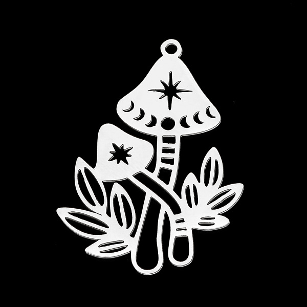 

PandaHall Autumn Theme 201 Stainless Steel Pendants, Laser Cut, Mushroom, Stainless Steel Color, 34x24x1mm, Hole: 1.5mm 201 Stainless Steel...