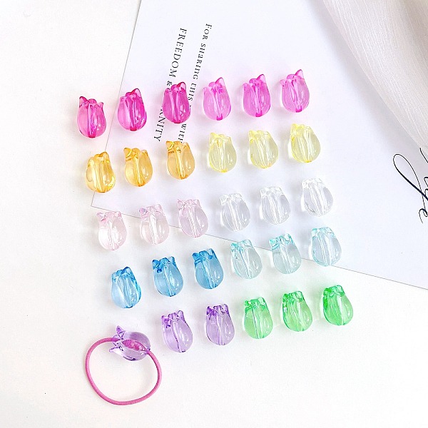 

PandaHall Transparent Acrylic Beads, Flower, 19.3x14.4x14.5mm, Hole: 3mm Acrylic Flower Multicolor