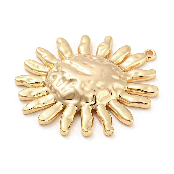 

PandaHall Brass Pendants, Textured, Sun Charm, Real 18K Gold Plated, 31.5x28x4.5mm, Hole: 1.2mm Brass Sun