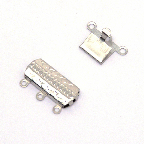 

PandaHall Stainless Steel Box Clasps, Multi-Strand Clasps, 3-Strands, 6 Holes, Rectangle, Stainless Steel Color, 19.5x14x3mm, Hole: 1.4mm...