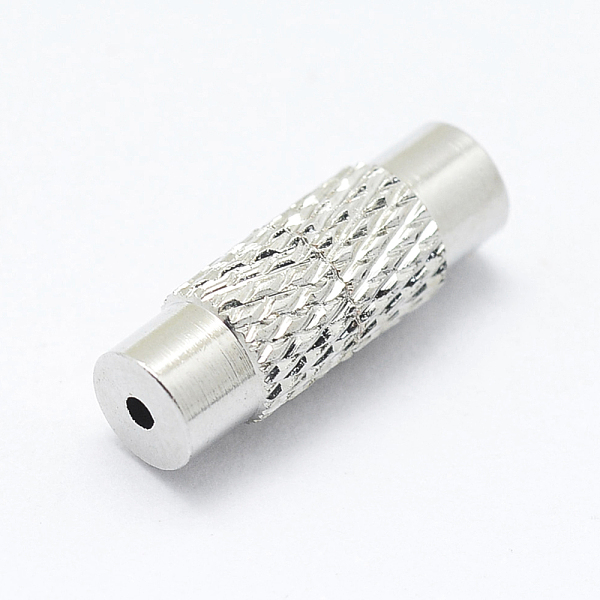 

PandaHall Brass Screw Clasps, Column, Platinum, 12.5x4mm, Hole: 0.5mm Brass