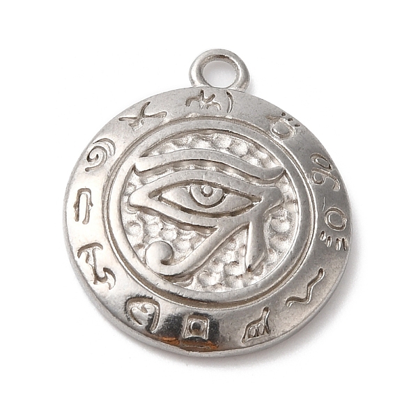 

PandaHall Titanium Steel Pendants, Stainless Steel Color, Eye of Ra/Re Pattern, Flat Round, 18.5x16x3mm, Hole: 1.6mm Titanium Steel Flat...