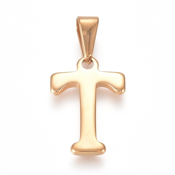 

PandaHall 304 Stainless Steel Pendants, Golden, Initial Letter.T, 20x13.5x1.8mm, Hole: 3x7mm 304 Stainless Steel Letter T