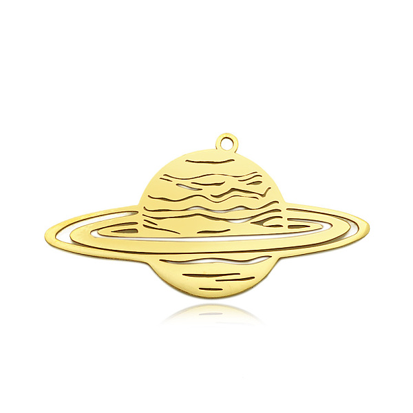

PandaHall 201 Stainless Steel Pendants, Laser Cut, Vacuum Plating, Planet, Golden, 22x43x1mm, Hole: 1.6mm 201 Stainless Steel Planet