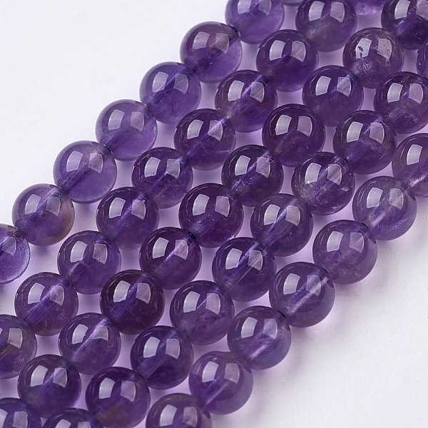 

PandaHall Natural Amethyst Bead Strands, Round, 6~6.5mm, Hole: 0.5mm, about 64pcs/strand, 15.5 inch(39.5cm) Amethyst Round