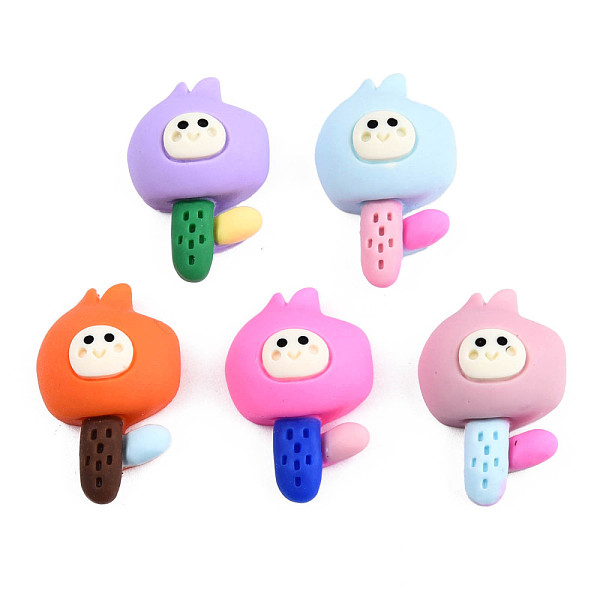 

PandaHall Opaque Resin Cabochons, Flower with Smiling Face, Mixed Color, 24x16x9mm Resin Flower Multicolor
