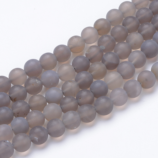 

PandaHall Natural Agate Stone Beads Strands, Frosted Style, Round, 10~10.5mm, Hole: 1.2mm, about 37~40pcs/strand, 14.9~15.1 inch(38~38.5cm)...