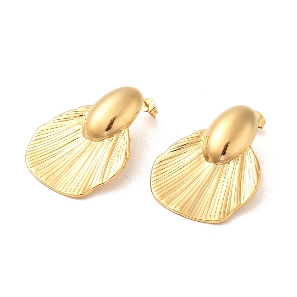 

PandaHall Fan 304 Stainless Steel Stud Earrings for Women, Golden, 38x30mm 304 Stainless Steel Fan