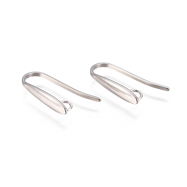 

PandaHall 304 Stainless Steel Earring Hooks, with Horizontal Loop, Stainless Steel Color, 19x3mm, Hole: 2mm, Pin: 0.7x1mm 304 Stainless...