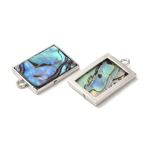 

PandaHall Natural Paua Shell Pendants, Rectangle Charms with Brass Findings, Platinum, 23.5x15x2mm, Hole: 2mm Paua Shell Rectangle