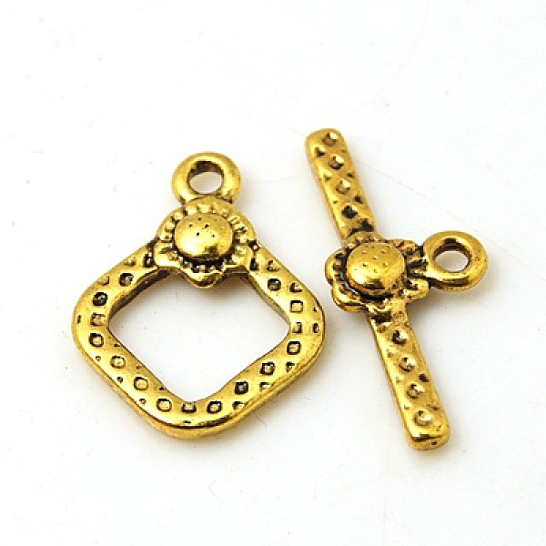 

PandaHall Tibetan Style Toggle Clasps, Mixed Shape, Antique Golden, Toggle: 12~29x9~24x1~4mm, Hole: 1~2mm, Bar: 11~32x5~10x1.5~5mm, hole...