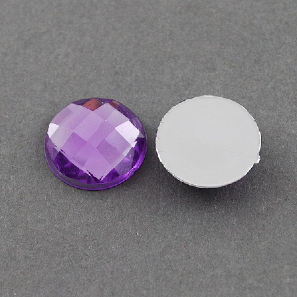 

PandaHall Acrylic Rhinestone Cabochons, Flat Back, Faceted, Half Round, Blue Violet, 12x4.5mm Acrylic Rhinestone Half Round Purple