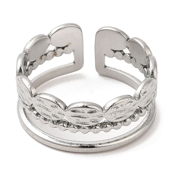 

PandaHall 304 Stainless Steel Open Cuff Rings, Oval, Stainless Steel Color, US Size 7 1/4(17.5mm) 304 Stainless Steel