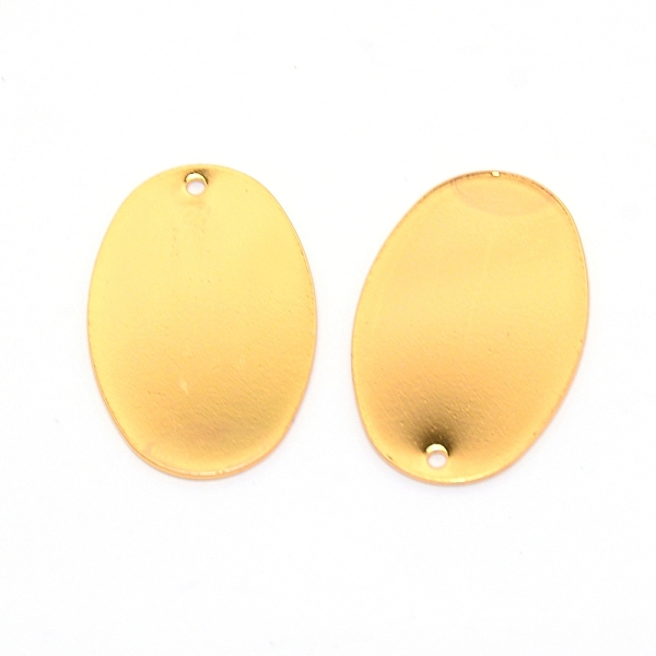 

PandaHall Brass Pendants, Stamping Blank Tag, Oval, Light Gold, 27x18x1mm, Hole: 1mm Brass Oval