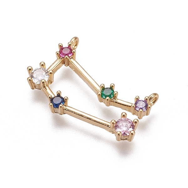 

PandaHall Brass Micro Pave Cubic Zirconia Pendants, Twelve Constellations, Golden, Gemini, 15x24x3mm, Hole: 1.5mm Brass+Cubic Zirconia...