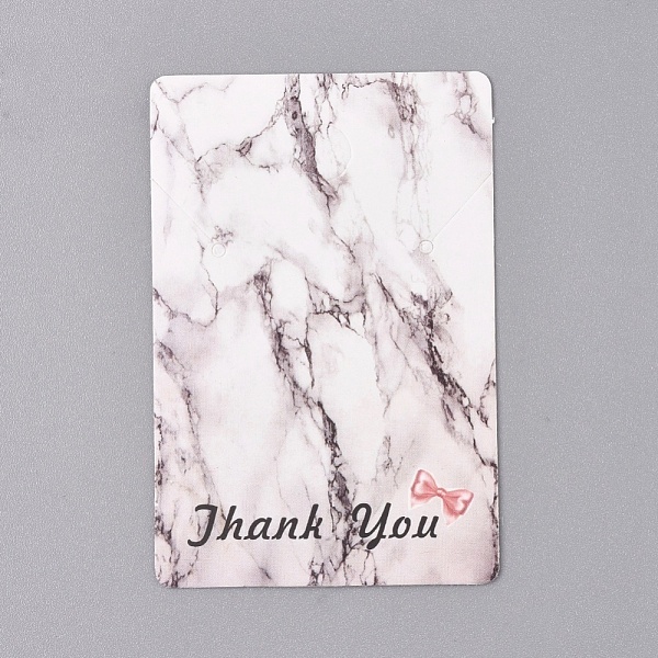 

PandaHall Cardboard Display Cards, Used For Necklace, Marble Texture Pattern, Rectangle with Word Thank You, White, 75x50x0.3mm, Hole: 8mm...