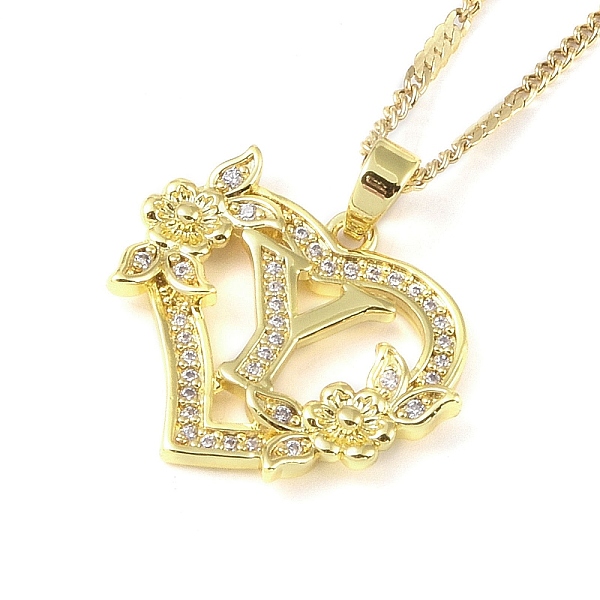 

PandaHall 304 Stainless Steel Heart Pendant Necklaces with Cubic Zirconia, Letter Charms, Letter Y, 16.54 inch(42cm) 304 Stainless Steel...