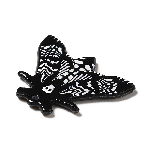 

PandaHall Printed Acrylic Pendants, Moth Charm, Black, 28.4x35.7x2.5mm, Hole: 1.8mm Acrylic Insects Black