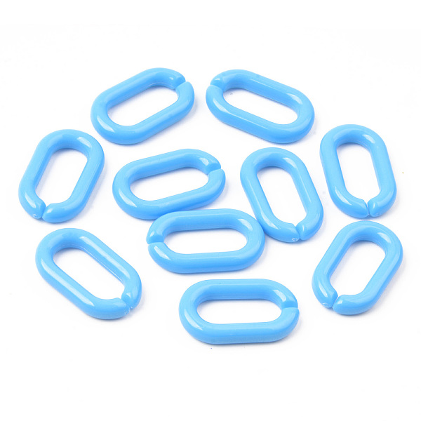 

PandaHall Opaque Acrylic Linking Rings, Quick Link Connectors, For Jewelry Cable Chains Making, Oval, Dodger Blue, 27x16x4mm, Inner Diameter...