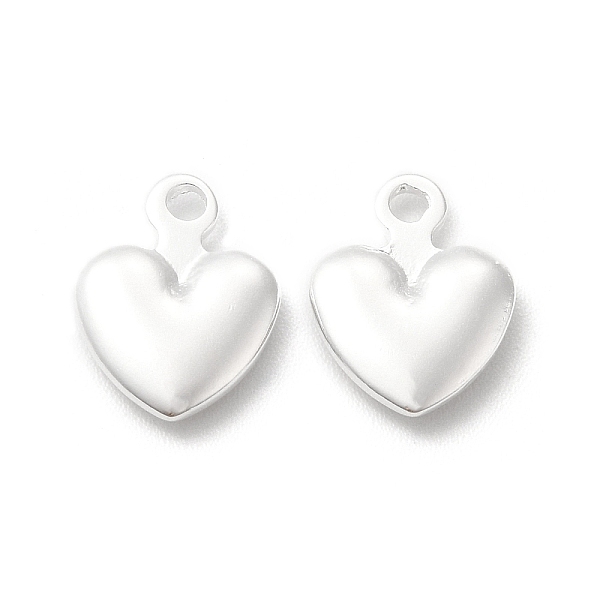 

PandaHall Brass Charms, Cadmium Free & Lead Free, Heart Charm, 925 Sterling Silver Plated, 11x8.5x2mm, Hole: 1.5mm Brass Heart