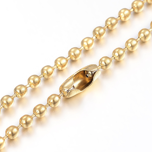 

PandaHall 304 Stainless Steel Ball Chain Necklaces Making, Round, Golden, 29.5 inch(75cm), 1.5mm 304 Stainless Steel