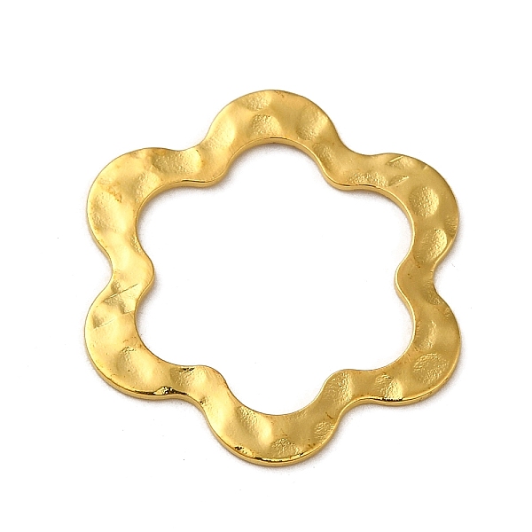 

PandaHall Hammered Brass Flower Linking Rings, Golden, 25x23x0.84mm Brass Flower