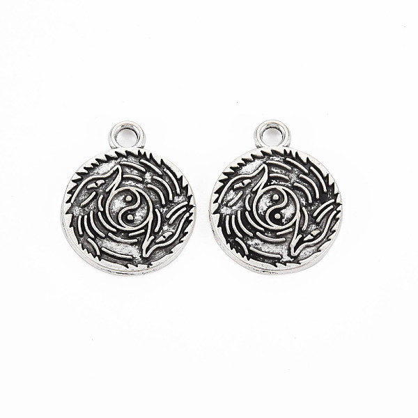 

PandaHall Tibetan Style Alloy Pendants, Cadmium Free & Lead Free, Flat Round, Antique Silver, 19.5x16x2mm, Hole: 2mm, about 635pcs/1000g...