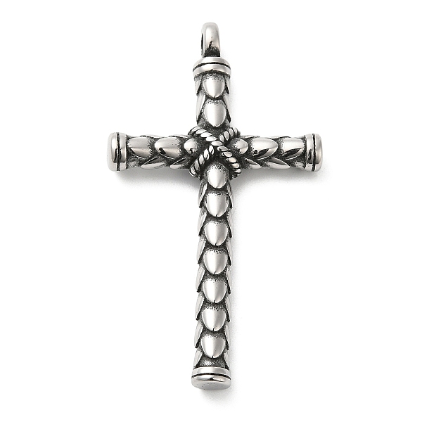 

PandaHall Titanium Steel Big Pendants, Cross Charm, Antique Silver, 63x34.5x7.5mm, Hole: 3.7mm Stainless Steel Cross
