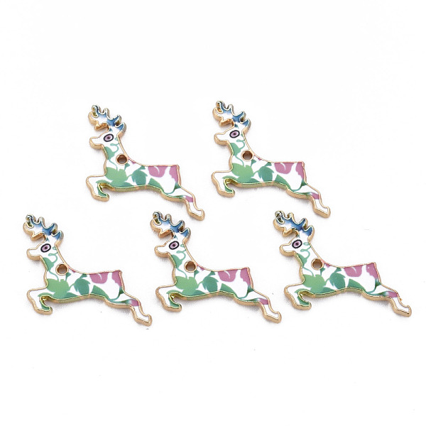 

PandaHall Alloy Enamel Pendants, with Printed, Light Gold, Cadmium Free & Nickel Free & Lead Free, for Christmas, Deer, Medium Sea Green...